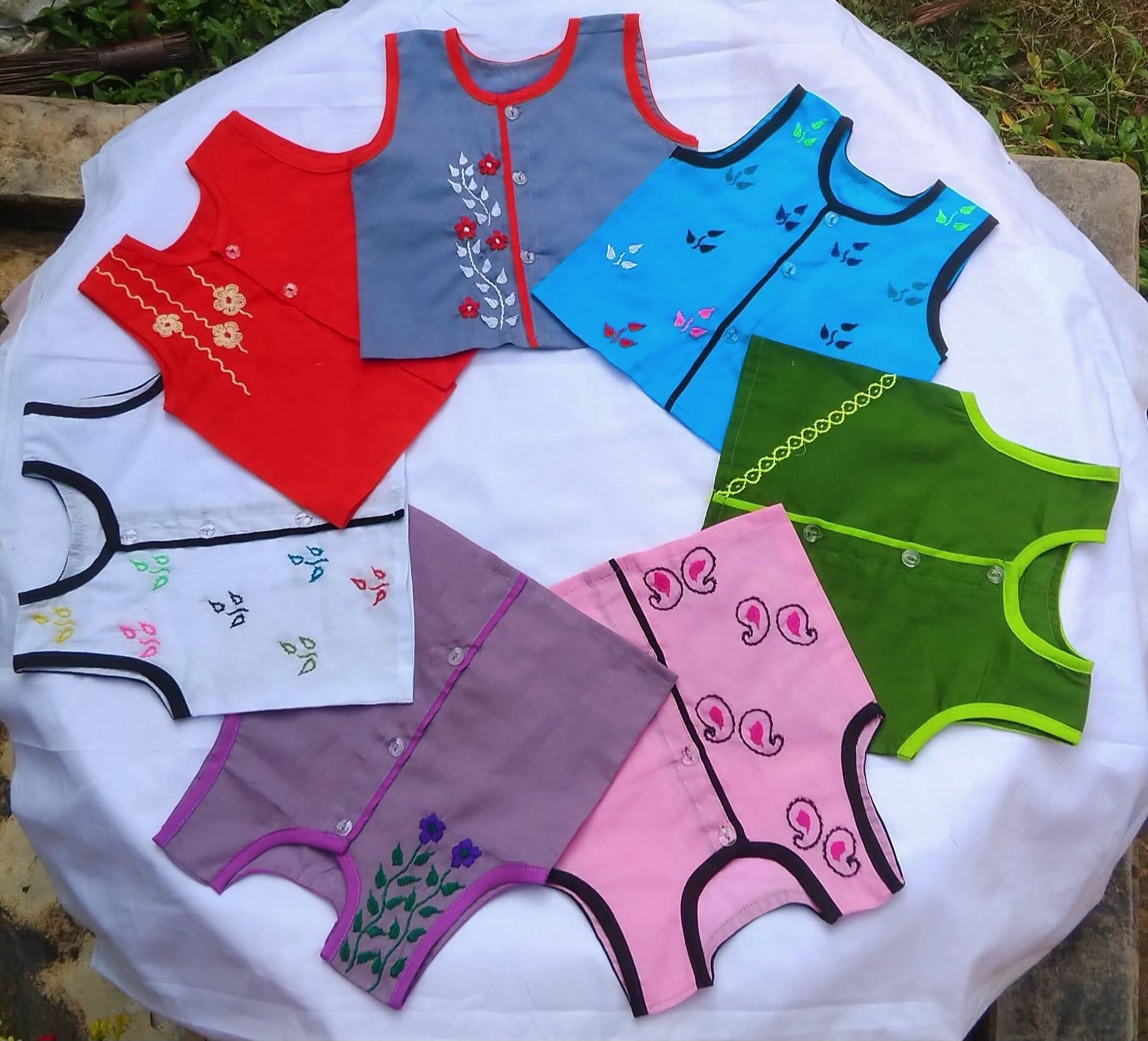 Sleeveless Nima(7pcs multi-color) for new born boy, girl or unisex type Combo
