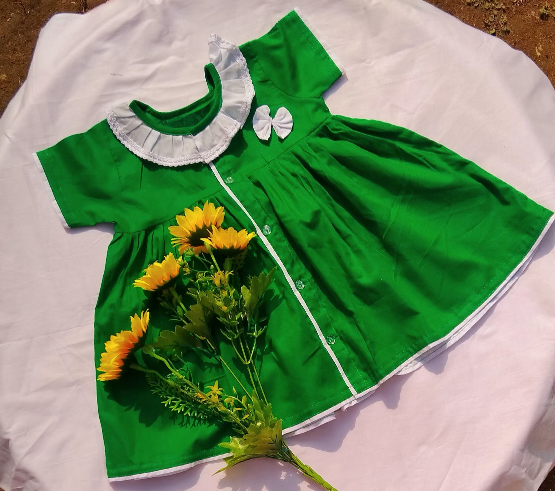 Pure cotton Frock for new born girl, Sleeveless, half sleeve or full sleeve_img_0