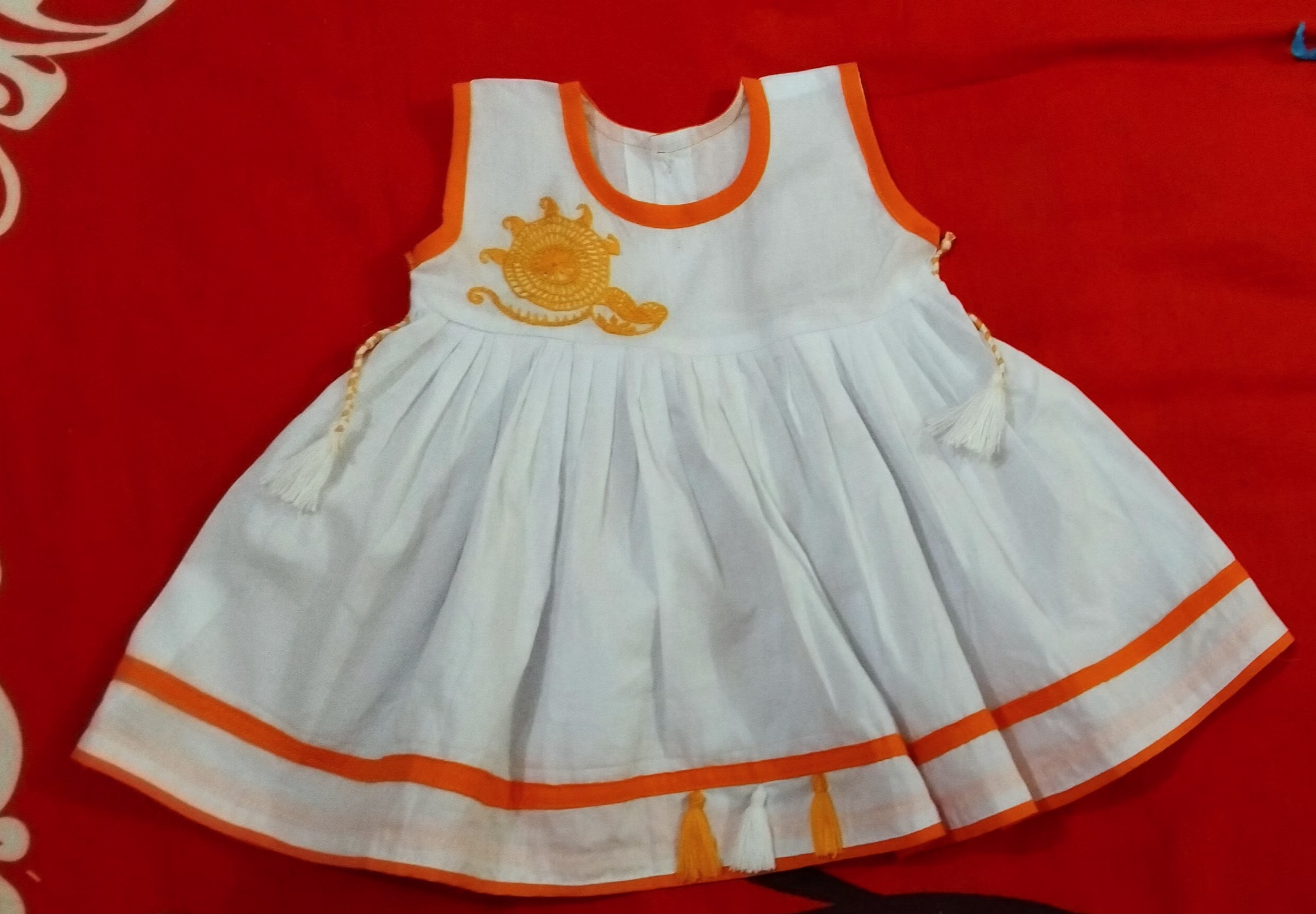 Pure cotton Frock for new born girl, Sleeveless, half sleeve or full sleeve_img_0