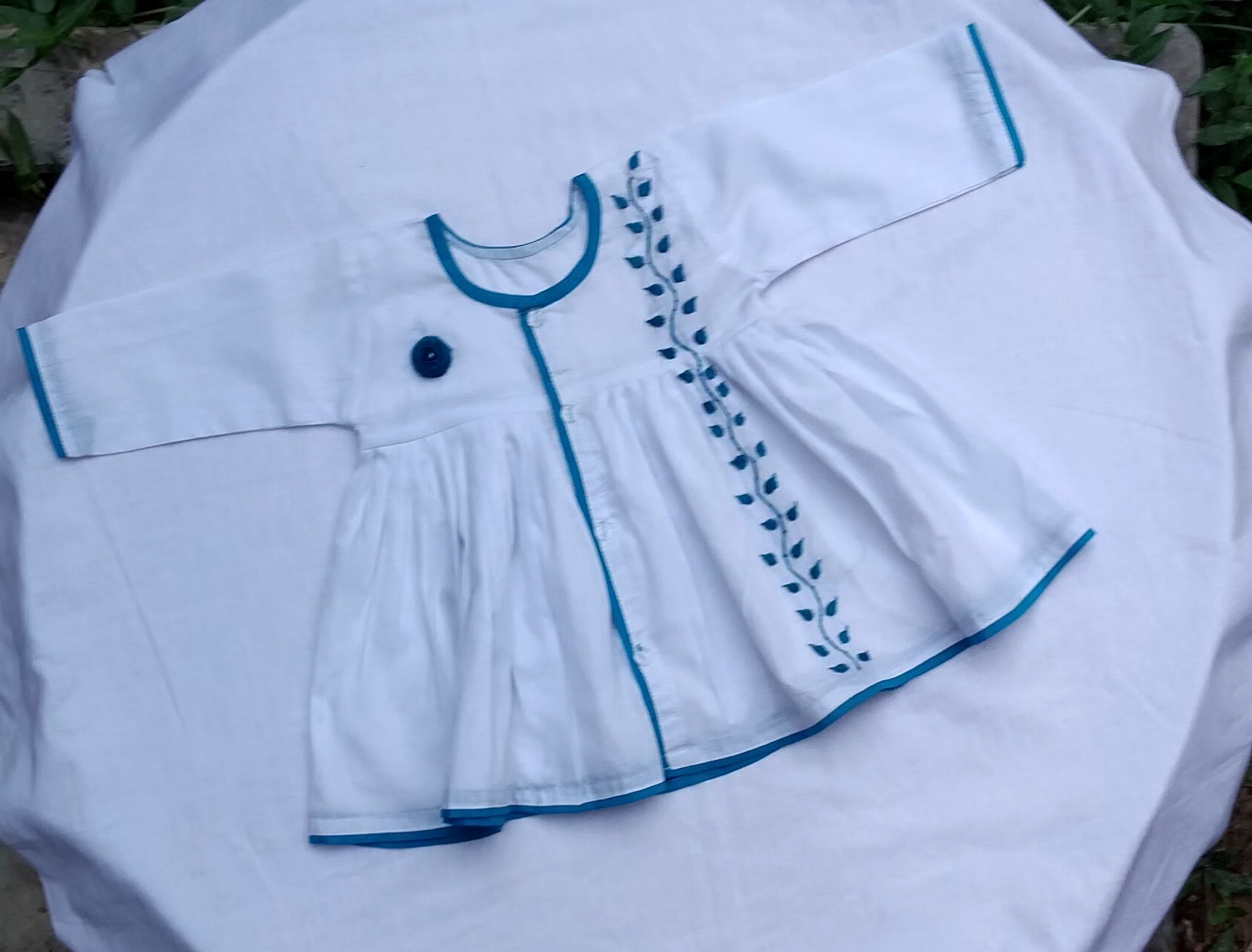 Pure cotton Frock for new born girl, Sleeveless, half sleeve or full sleeve_img_0