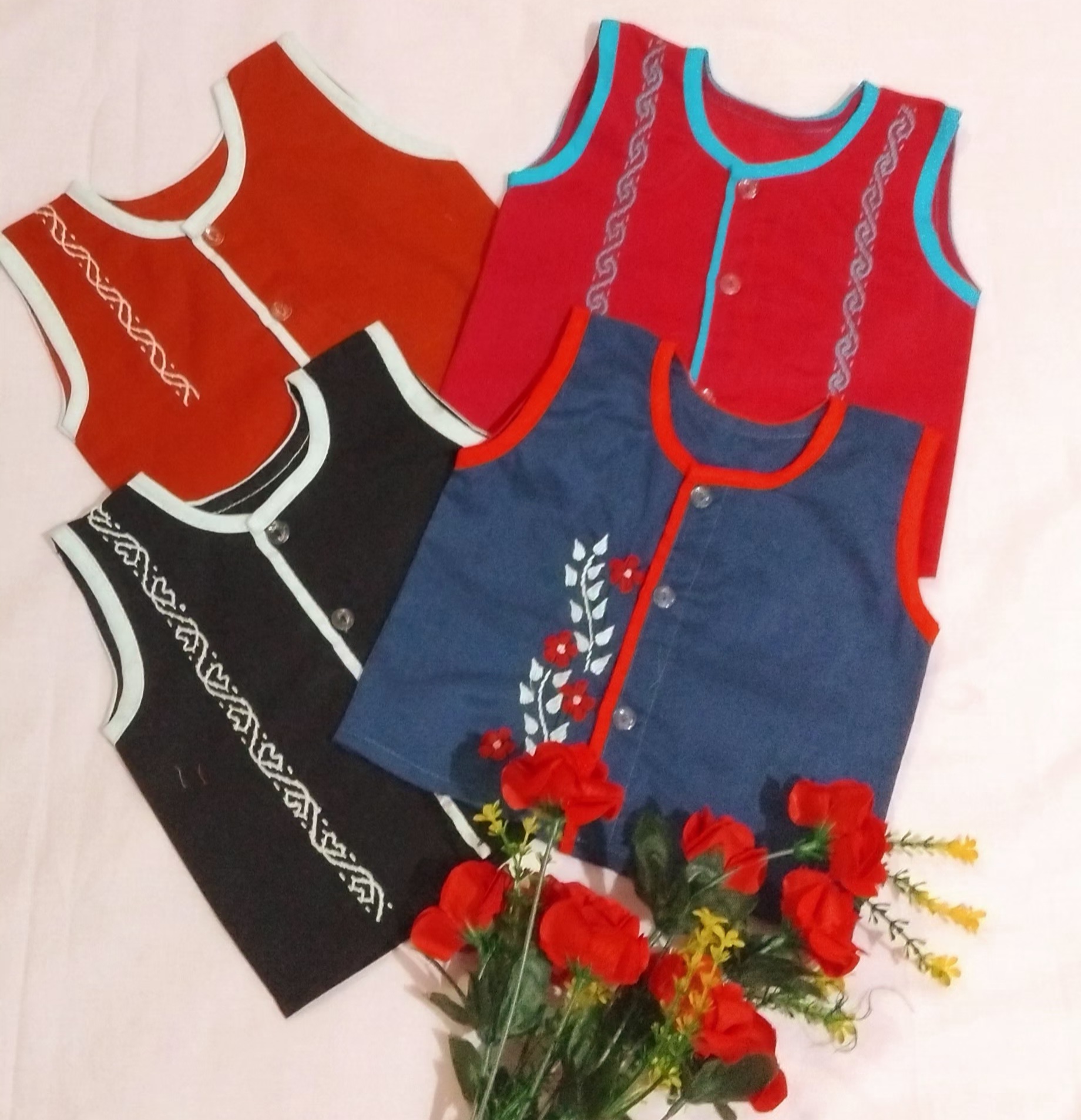Sleeveless Nima (4 pcs multi-color) for new born boy, girl or unisex type Combo_img_0