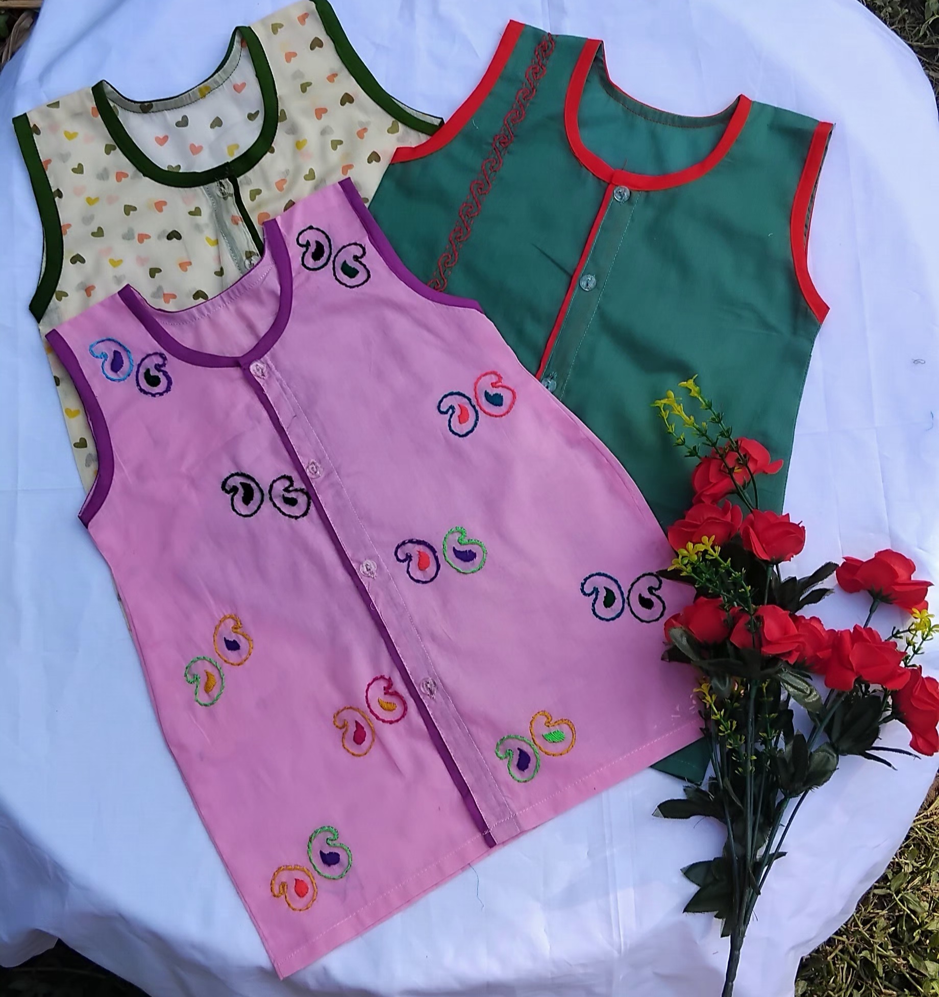 Sleeveless Nima (3 pcs multi-color) for new born boy, girl or unisex type Combo_img_0