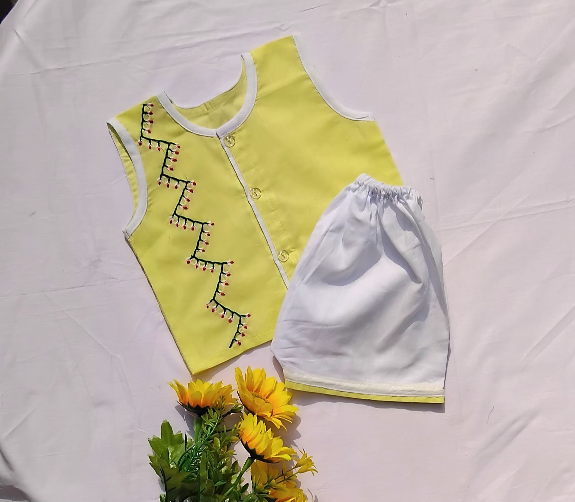 Sleeveless Nima and Pant set for new born to five years boy, girl or unisex type_img_0