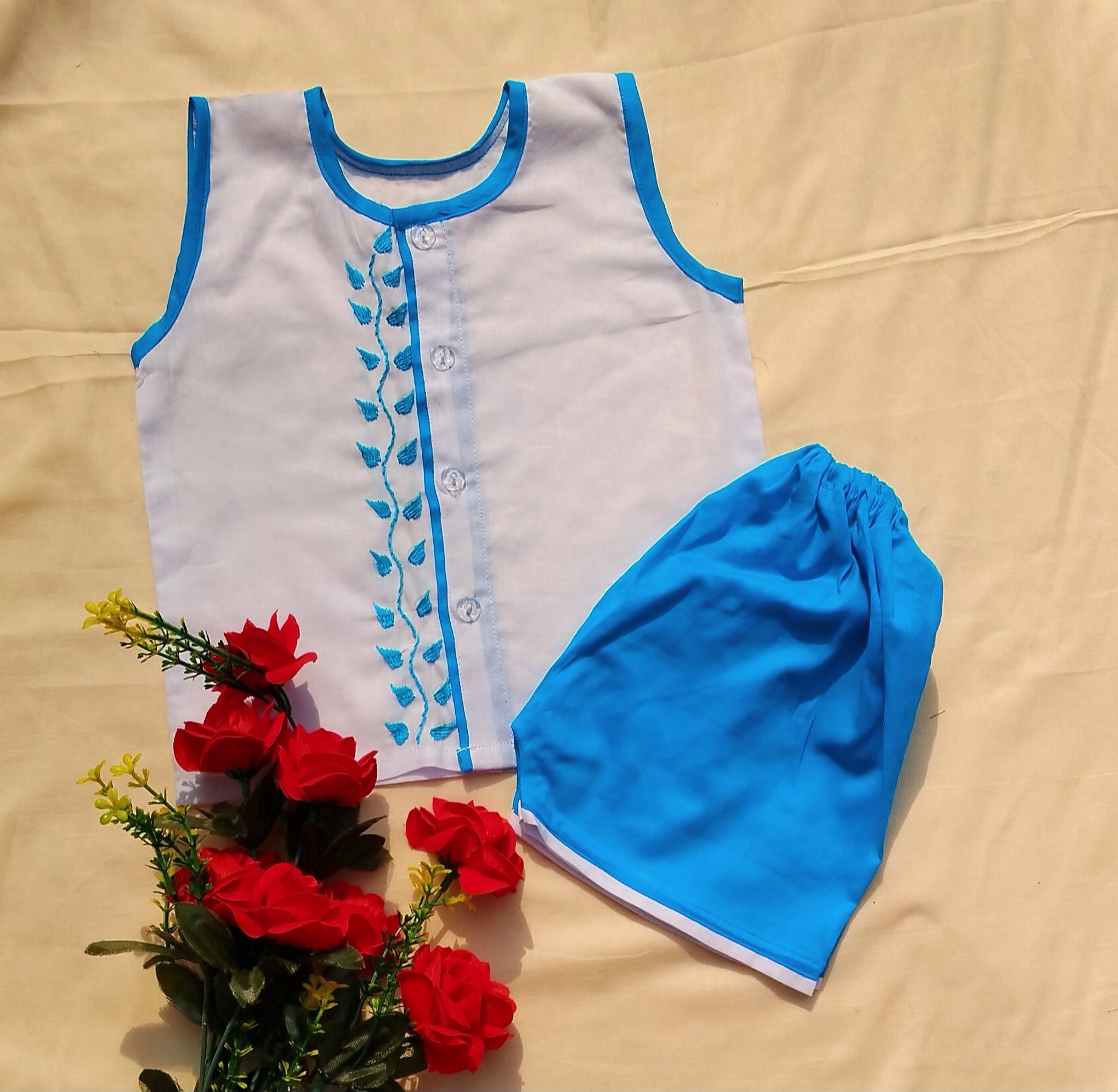 Sleeveless Nima and Pant set for new born to five years boy, girl or unisex type_img_0