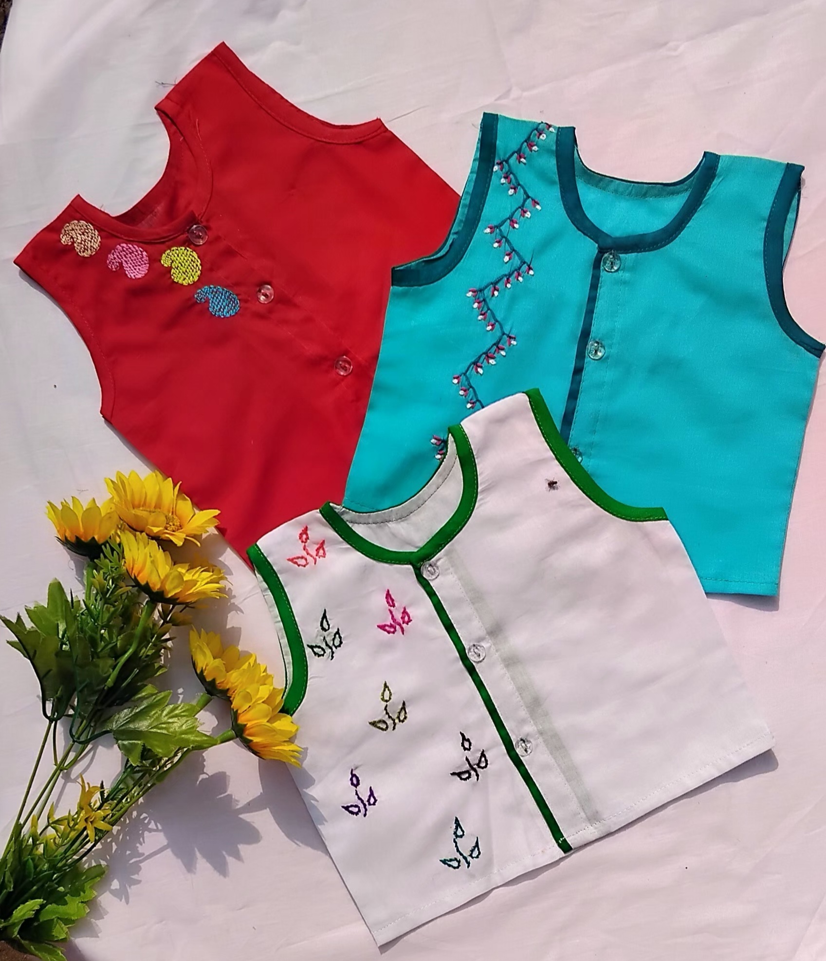 Sleeveless Nima (3 pcs multi-color) for new born boy, girl or unisex type Combo_img_0