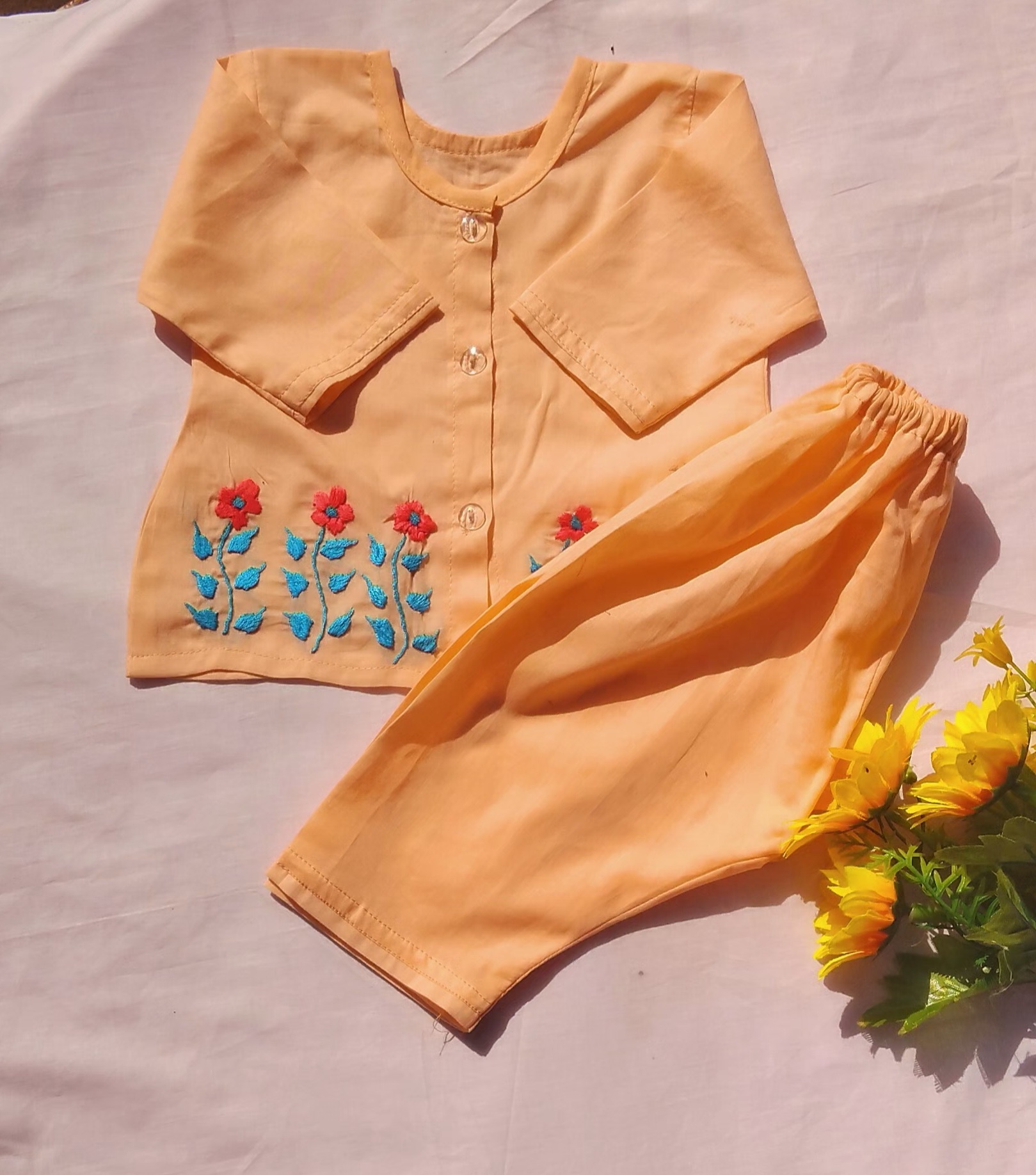 full sleeve Nima(peach Color) and Payjama set(Boy/Girl/New born)_img_0