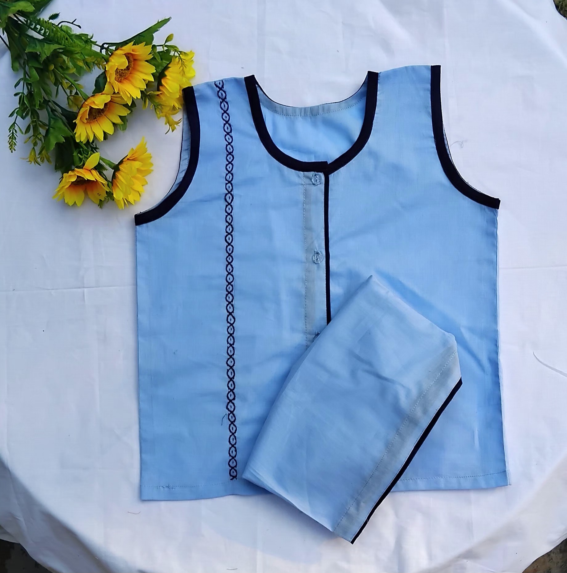 Sleeveless Nima and Pant set for new born to five years boy, girl or unisex type_img_0
