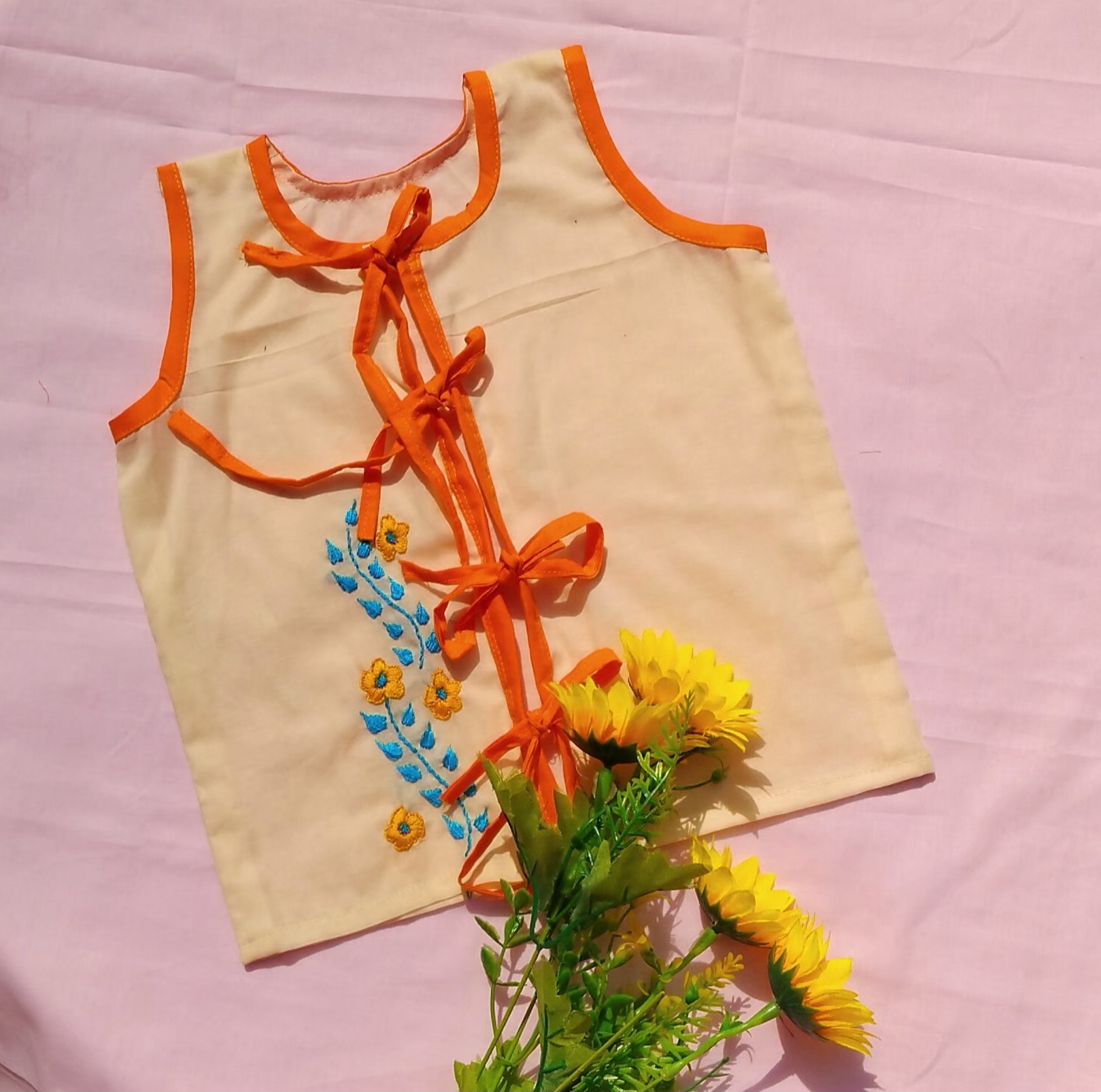 Sleeveless Nima/Fotua for new born to five years(0-5 yrs) boy, girl or unisex type baby dress_img_0