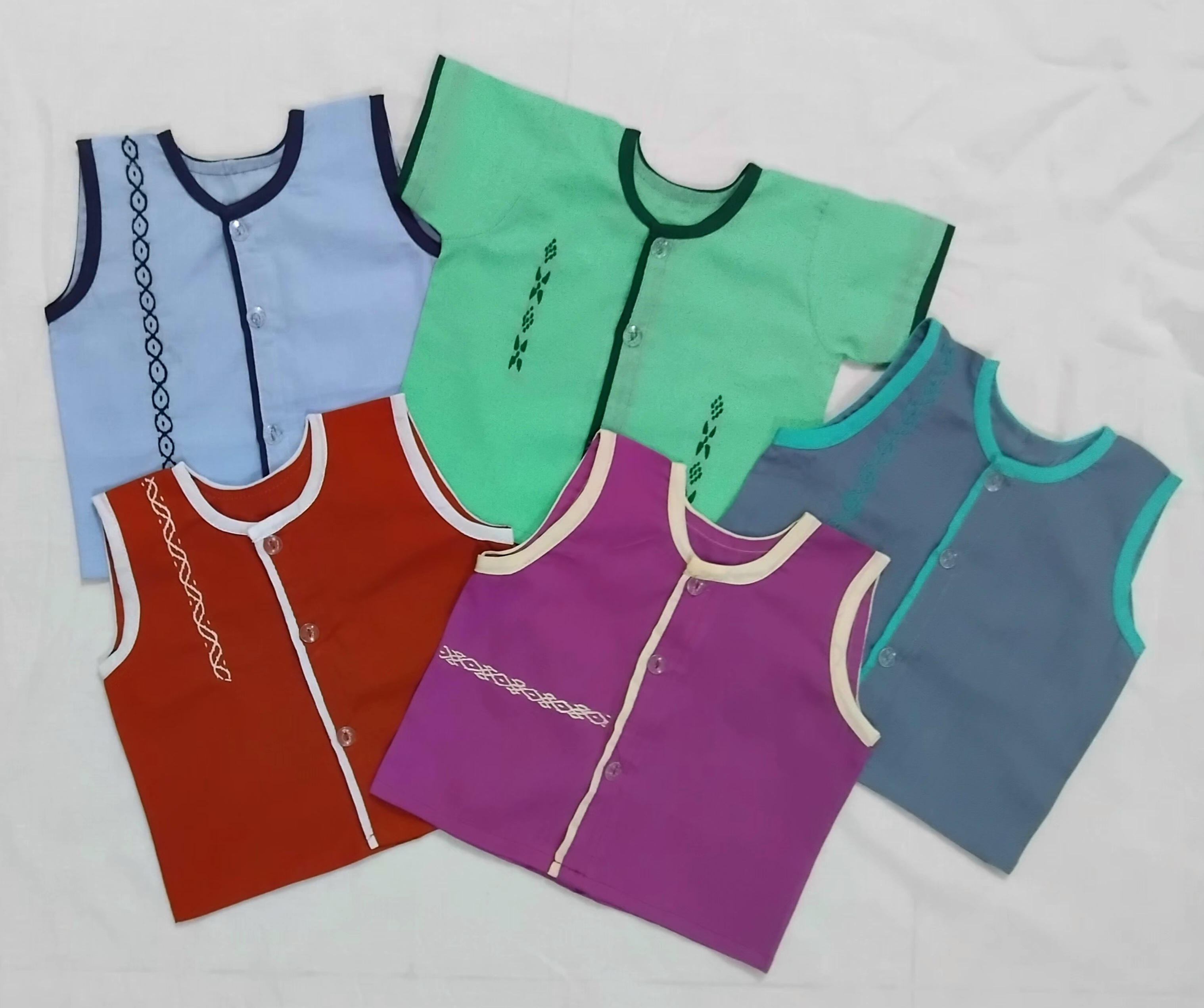 Sleeveless Nima (5 pcs multi-color) for new born boy, girl or unisex type Combo_img_0