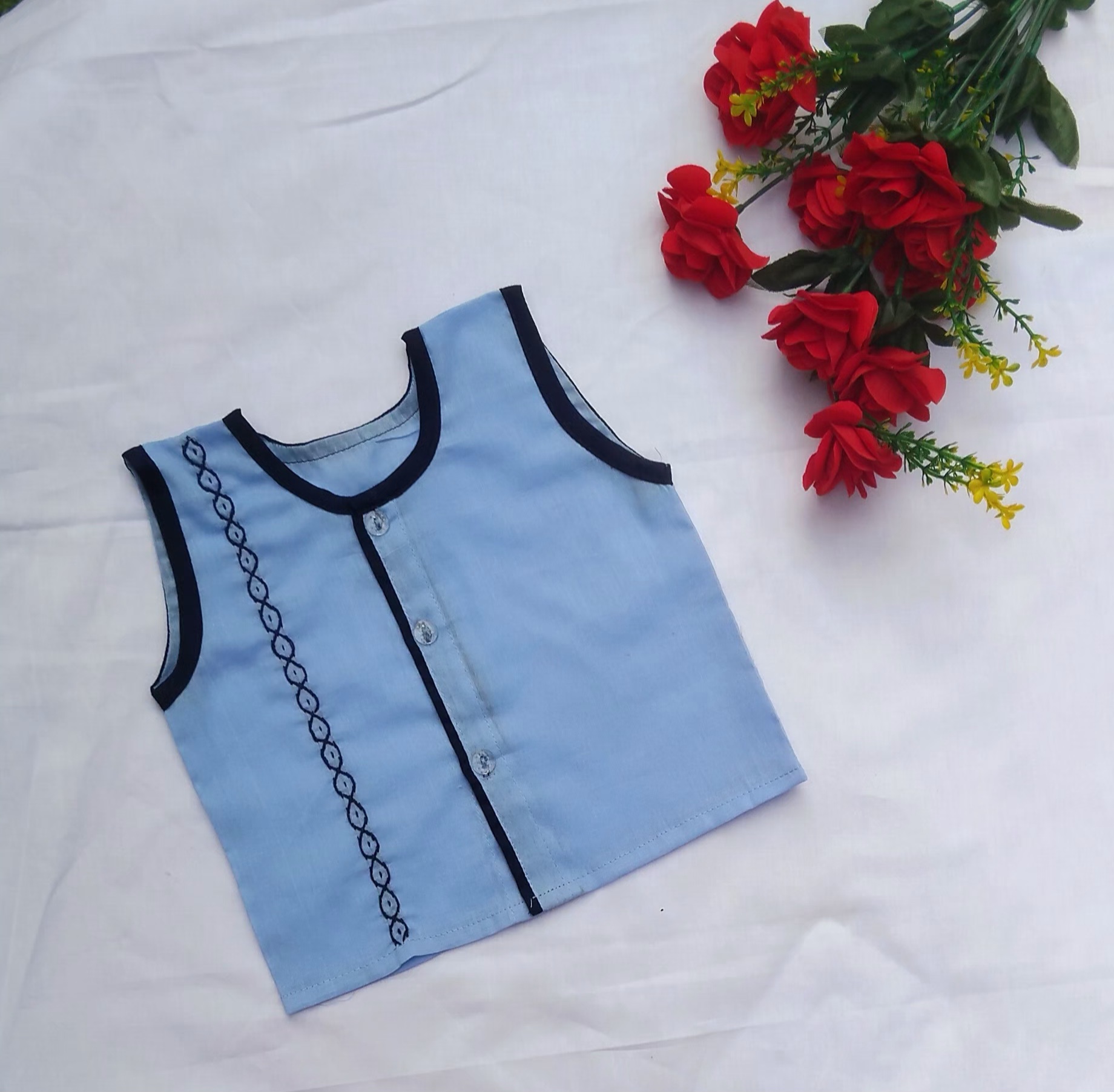 Sleeveless Nima/Fotua for new born to five years(0-5 yrs) boy, girl or unisex type baby dress_img_0