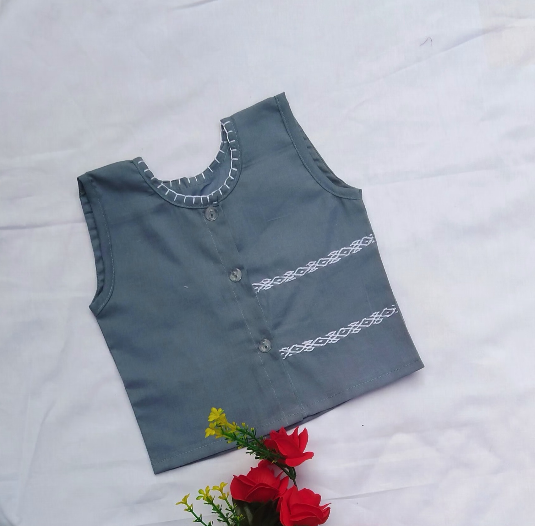 Sleeveless Nima/Fotua for new born to five years(0-5 yrs) boy, girl or unisex type baby dress_img_1