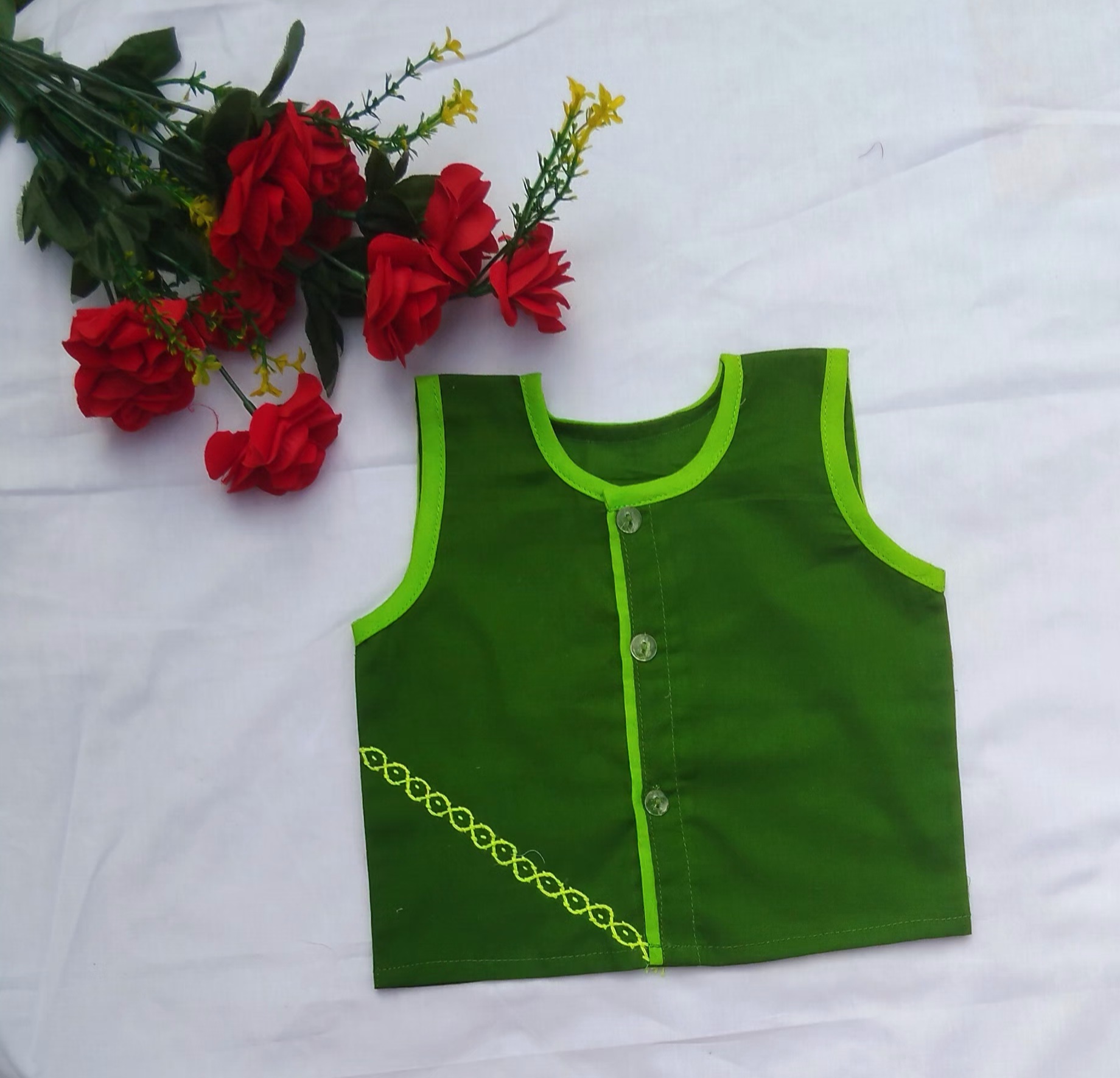 Sleeveless Nima/Fotua for new born to five years(0-5 yrs) boy, girl or unisex type baby dress_img_0