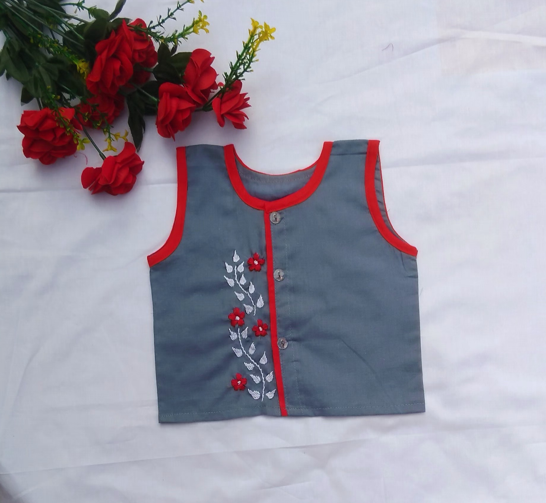 Sleeveless Nima/Fotua for new born to five years(0-5 yrs) boy, girl or unisex type baby dress_img_0