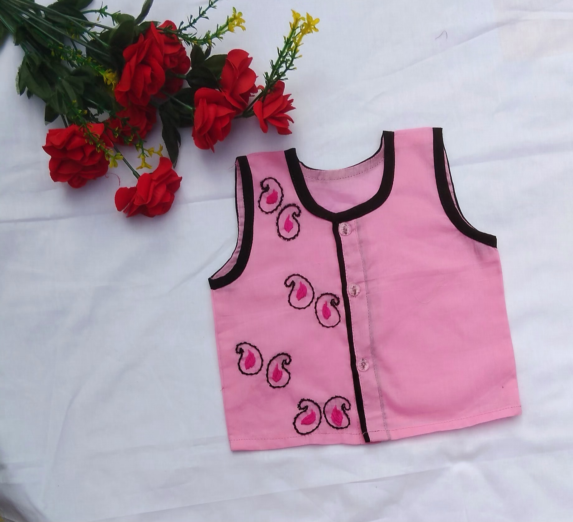 Sleeveless Nima/Fotua for new born to five years(0-5 yrs) boy, girl or unisex type baby dress