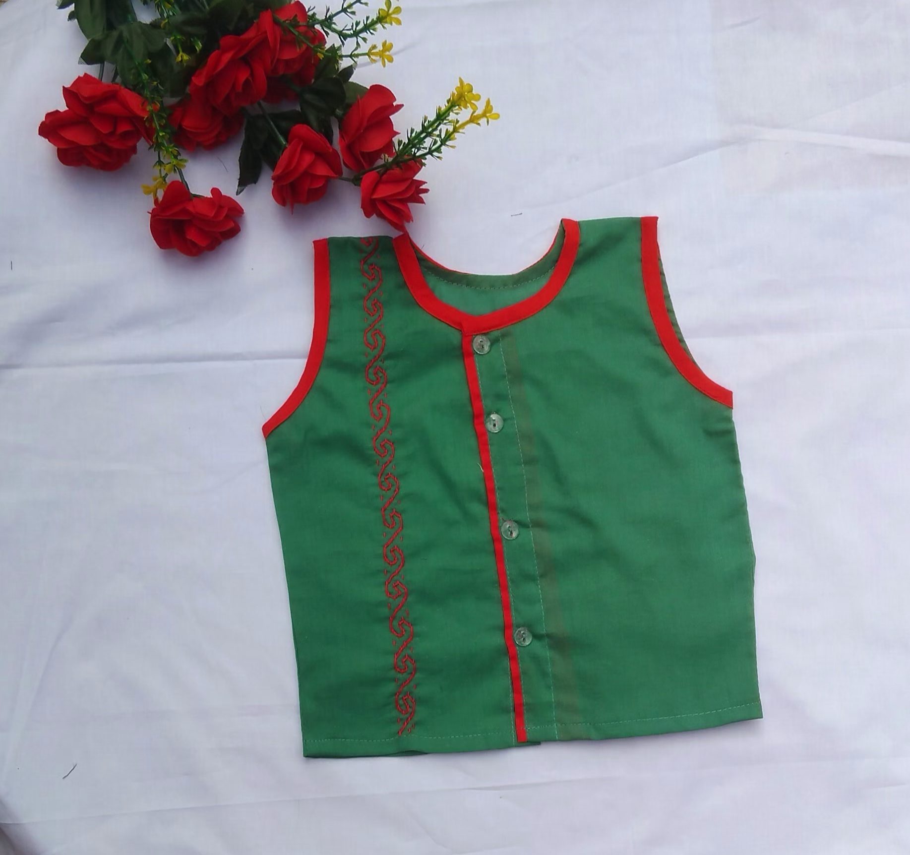 Sleeveless Nima/Fotua for new born to five years(0-5 yrs) boy, girl or unisex type baby dress_img_0