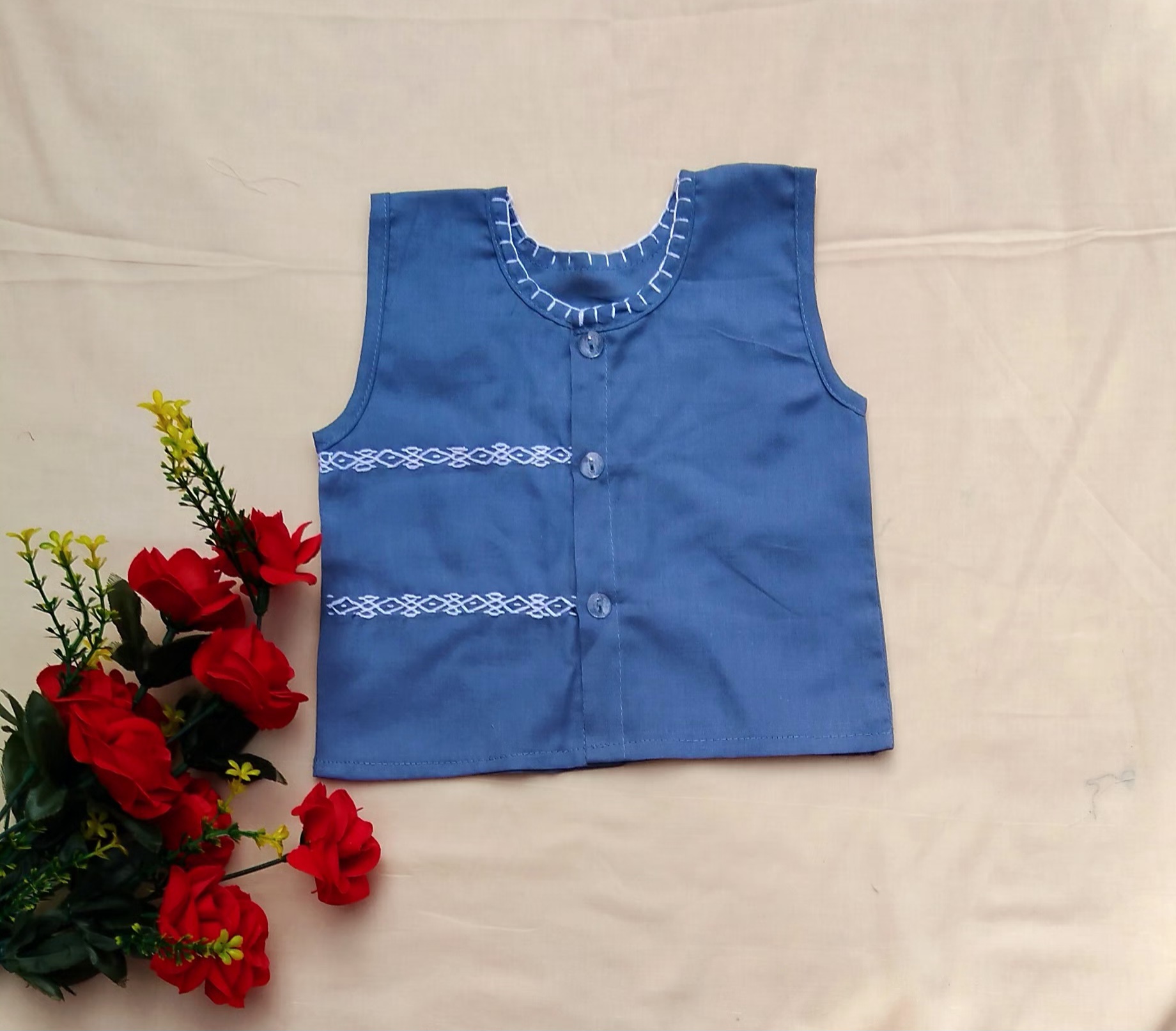 Sleeveless Nima/Fotua for new born to five years(0-5 yrs) boy, girl or unisex type baby dress_img_0