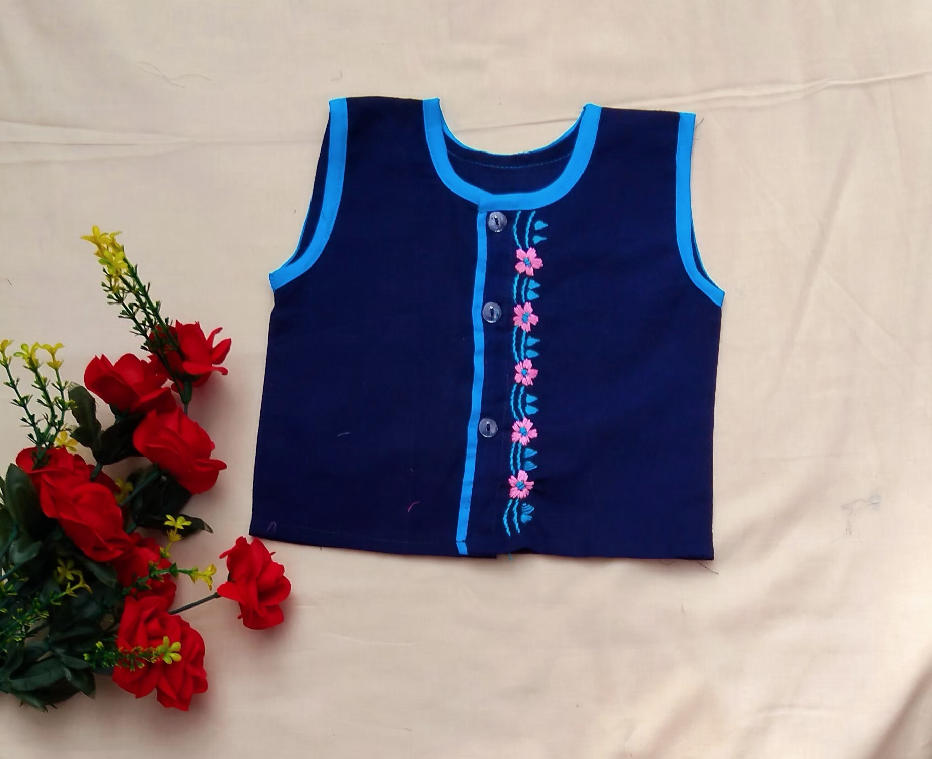 Sleeveless Nima/Fotua for new born to five years(0-5 yrs) boy, girl or unisex type baby dress