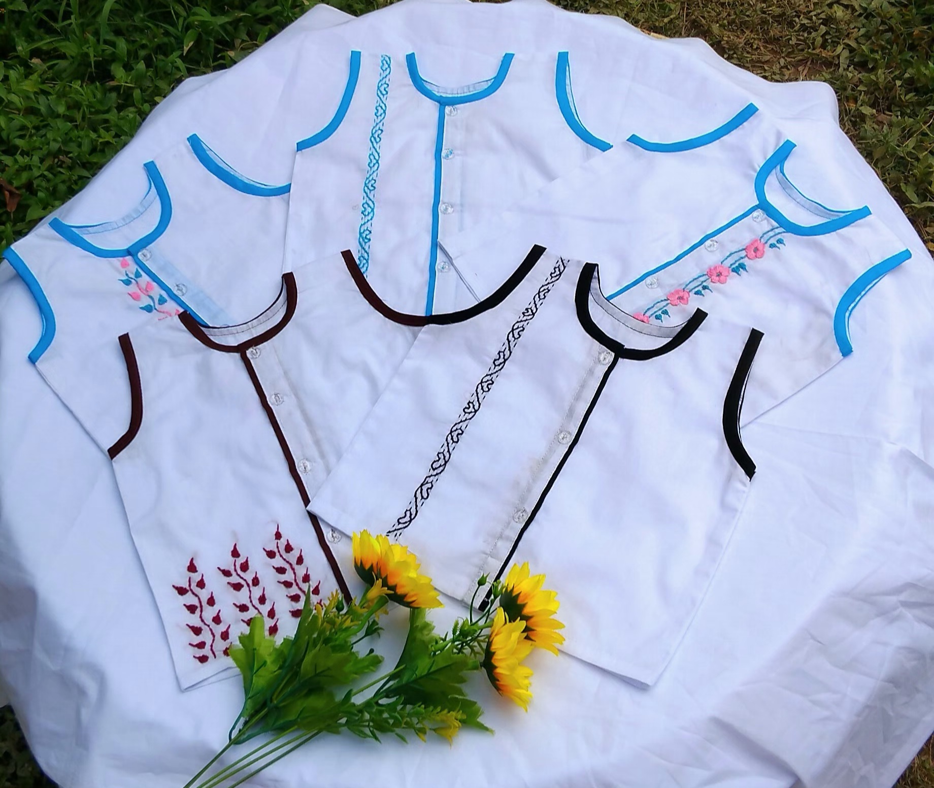 Sleeveless Nima (5 pcs white-color) for new born boy, girl or unisex type Combo