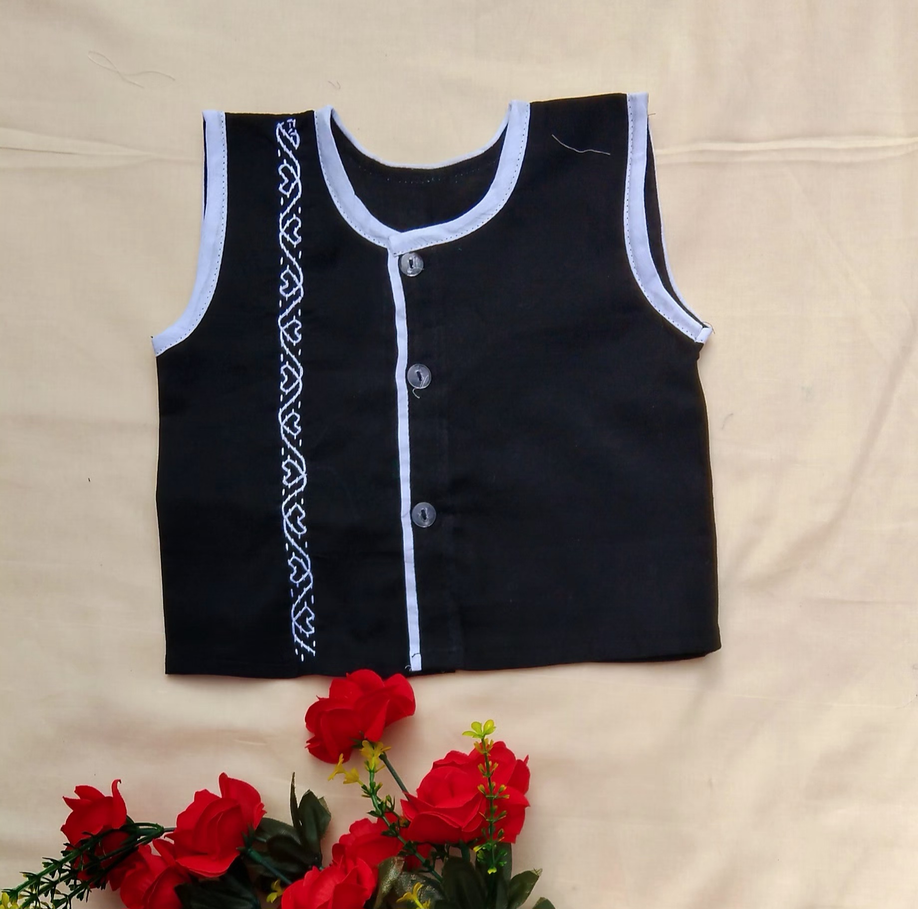 Sleeveless Nima/Fotua for new born to five years(0-5 yrs) boy, girl or unisex type baby dress_img_0