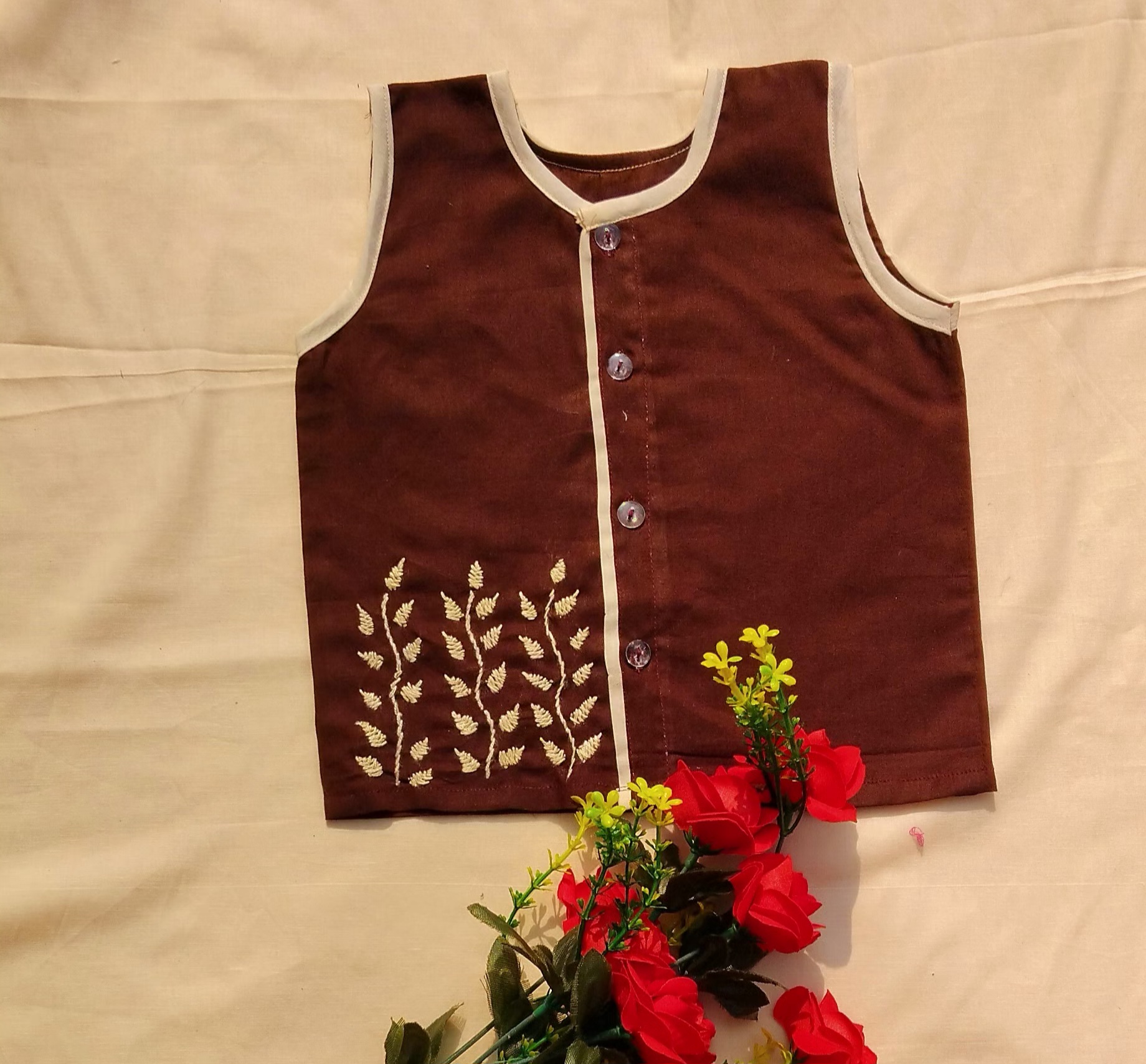 Sleeveless Nima/Fotua for new born to five years(0-5 yrs) boy, girl or unisex type baby dress_img_0