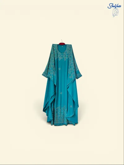 SheVeils Aqua Noor Abaya (Dubai Cherry | DMC Stone | With Hijab)_img_0