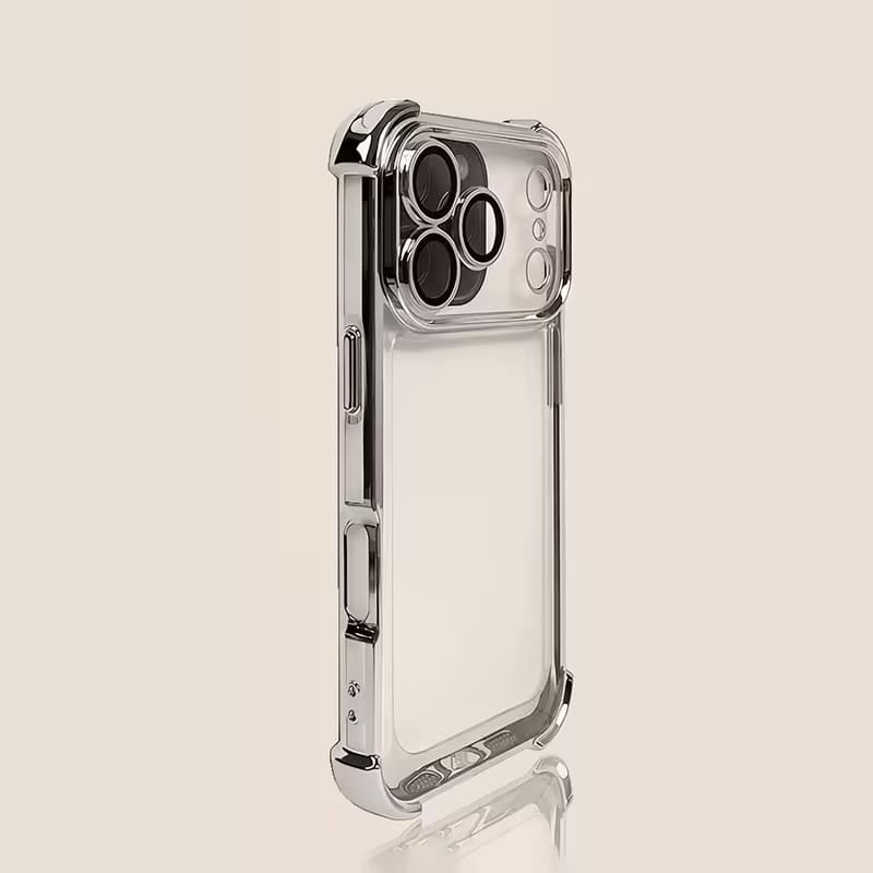 Transparent Glossy Chrome Frame Case with Built-in Camera Lens Glass_img_11