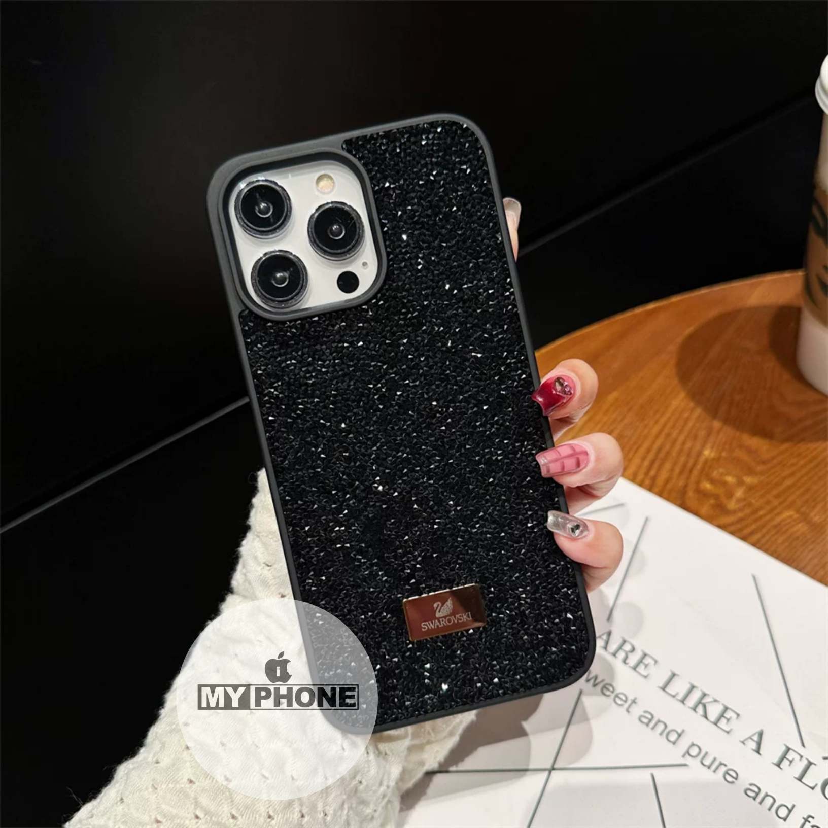 Shine in Style: Luxury Diamond Sparkle Black iPhone Cover_img_5