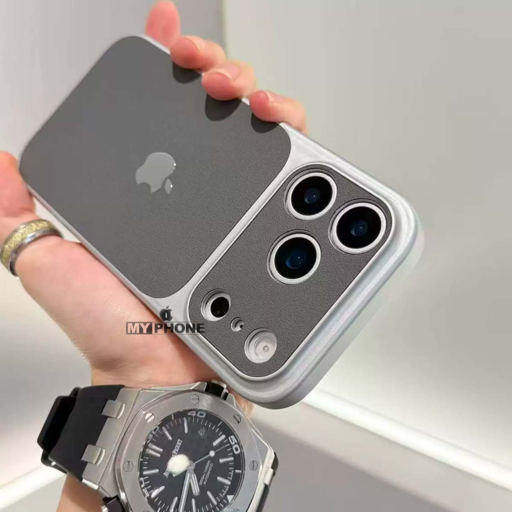 Premium Leather Finish Drop Protective iPhone Case