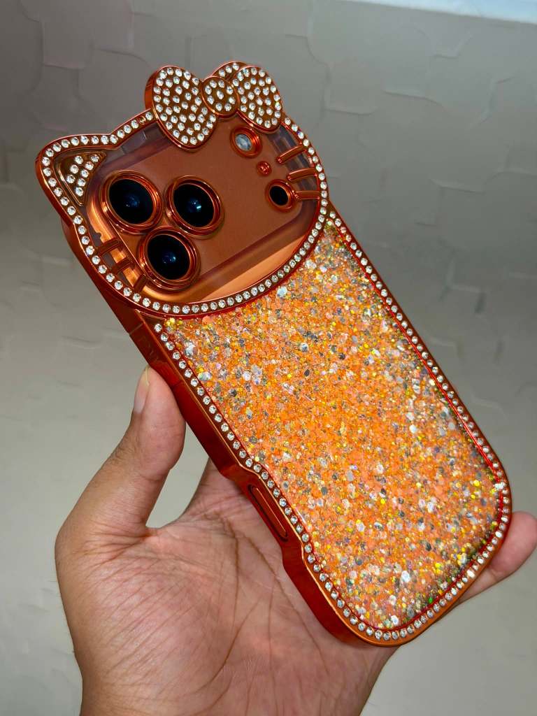 Luxury Hello Kitty Glitter Diamond Back Cover for iPhone 17 Pro/Max_img_3
