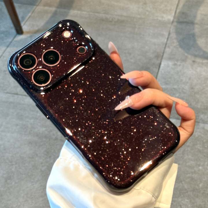 Premium Quality Luxury Glitter Sparkle Wine Red iPhone Case