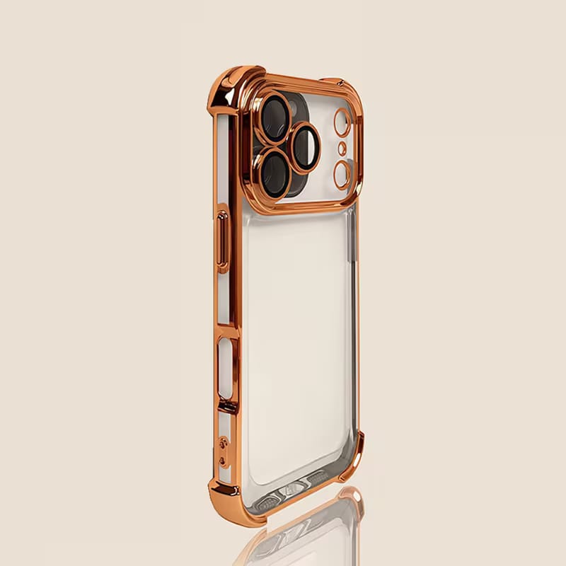 Transparent Glossy Chrome Frame Case with Built-in Camera Lens Glass_img_9