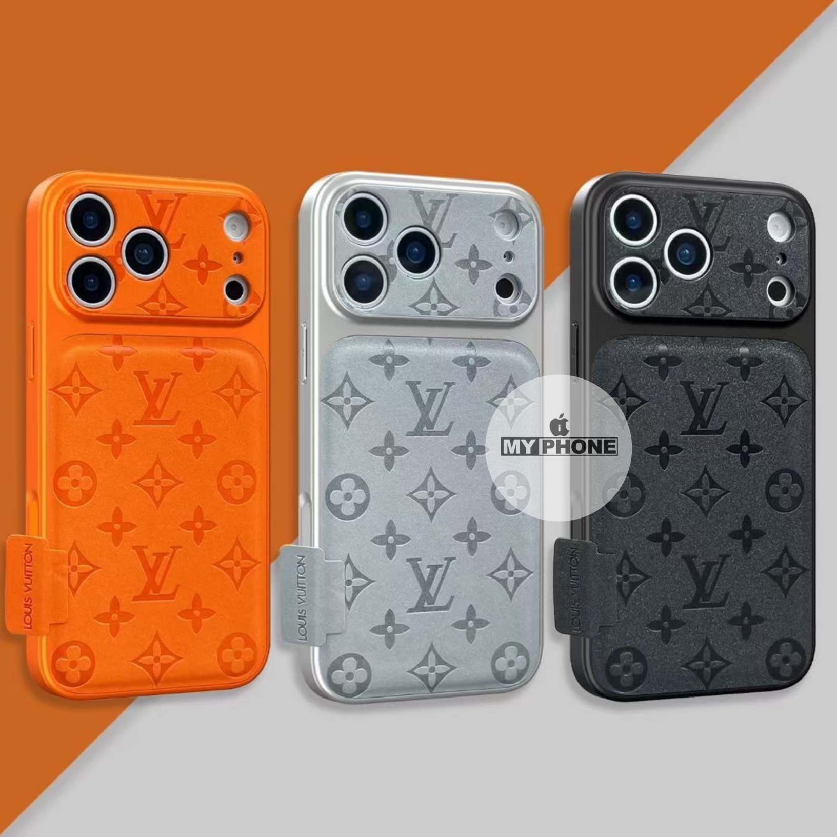Luxury Edition: Premium Elegant Black Trendy Louis Vuitton Pattern Glitter Leather iPhone Case_img_0
