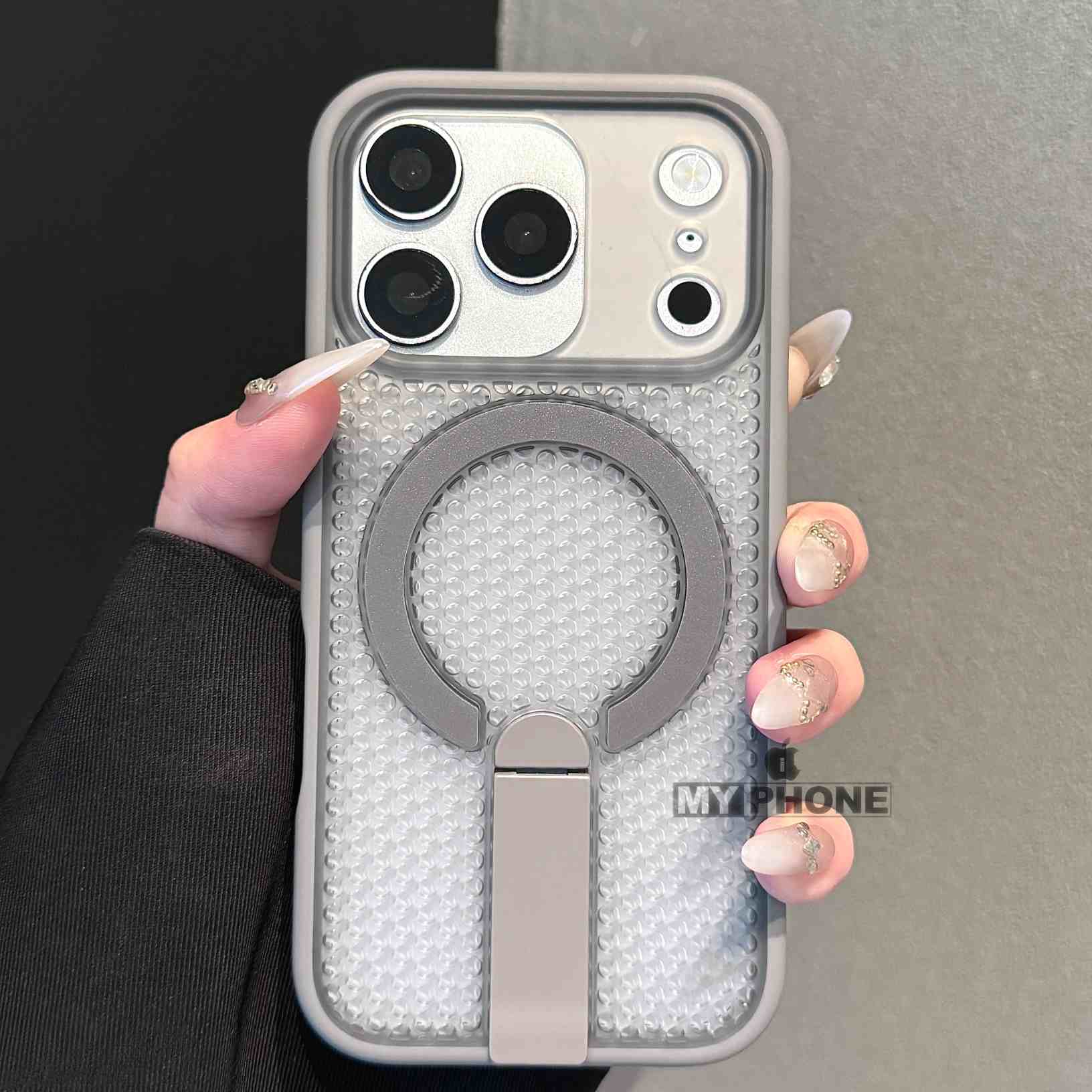 Luxury MagSafe Heat Dissipation Case with Built-in Kickstand for iPhone_img_1