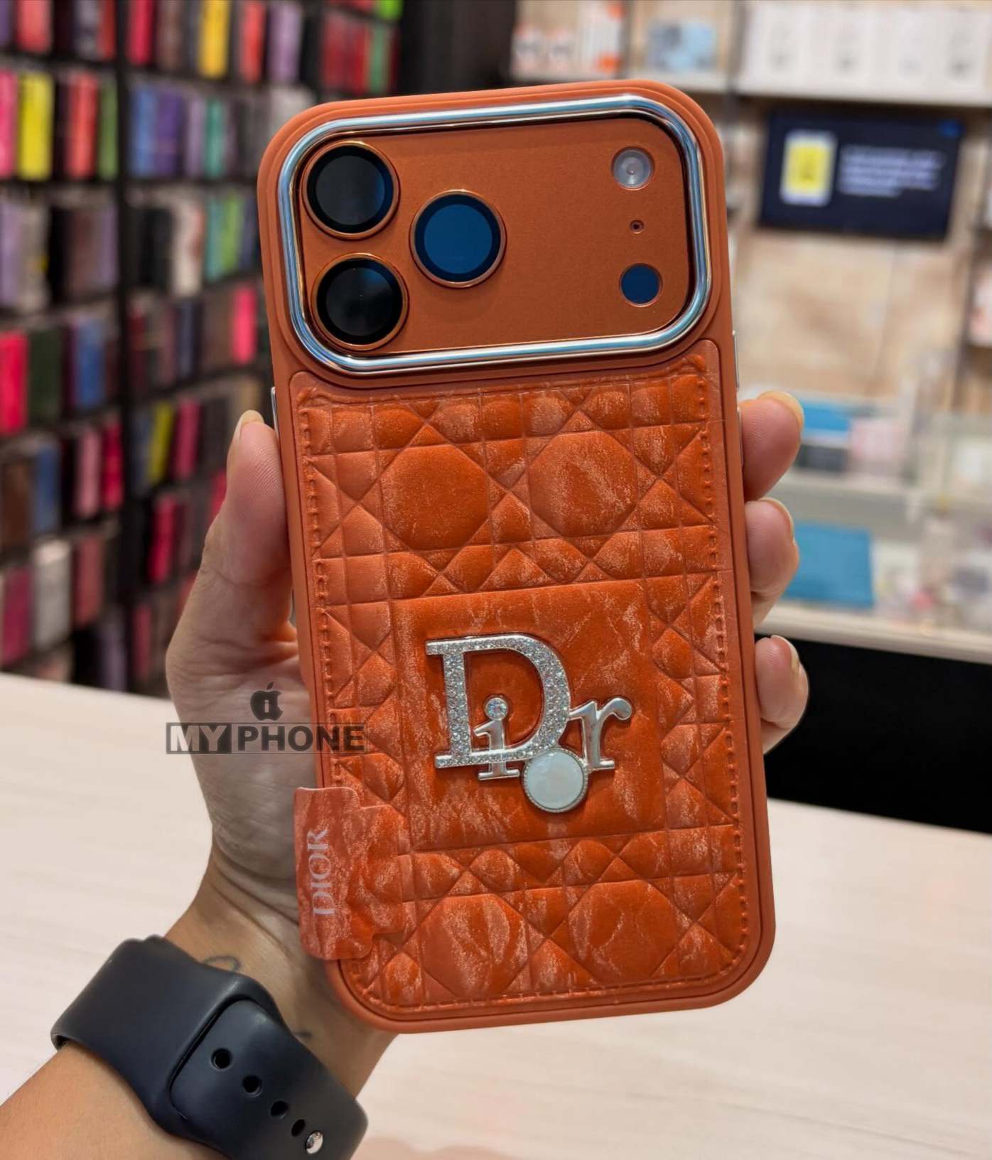 Luxury Brand Premium Orange Leather Textured iPhone Cover_img_2