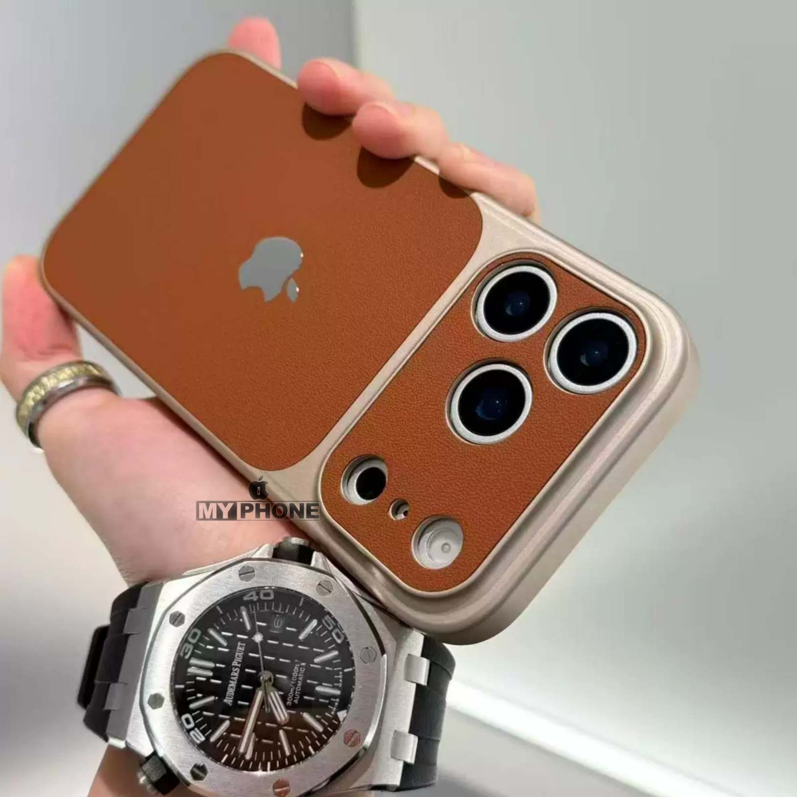 Premium Leather Finish Drop Protective iPhone Case_img_2