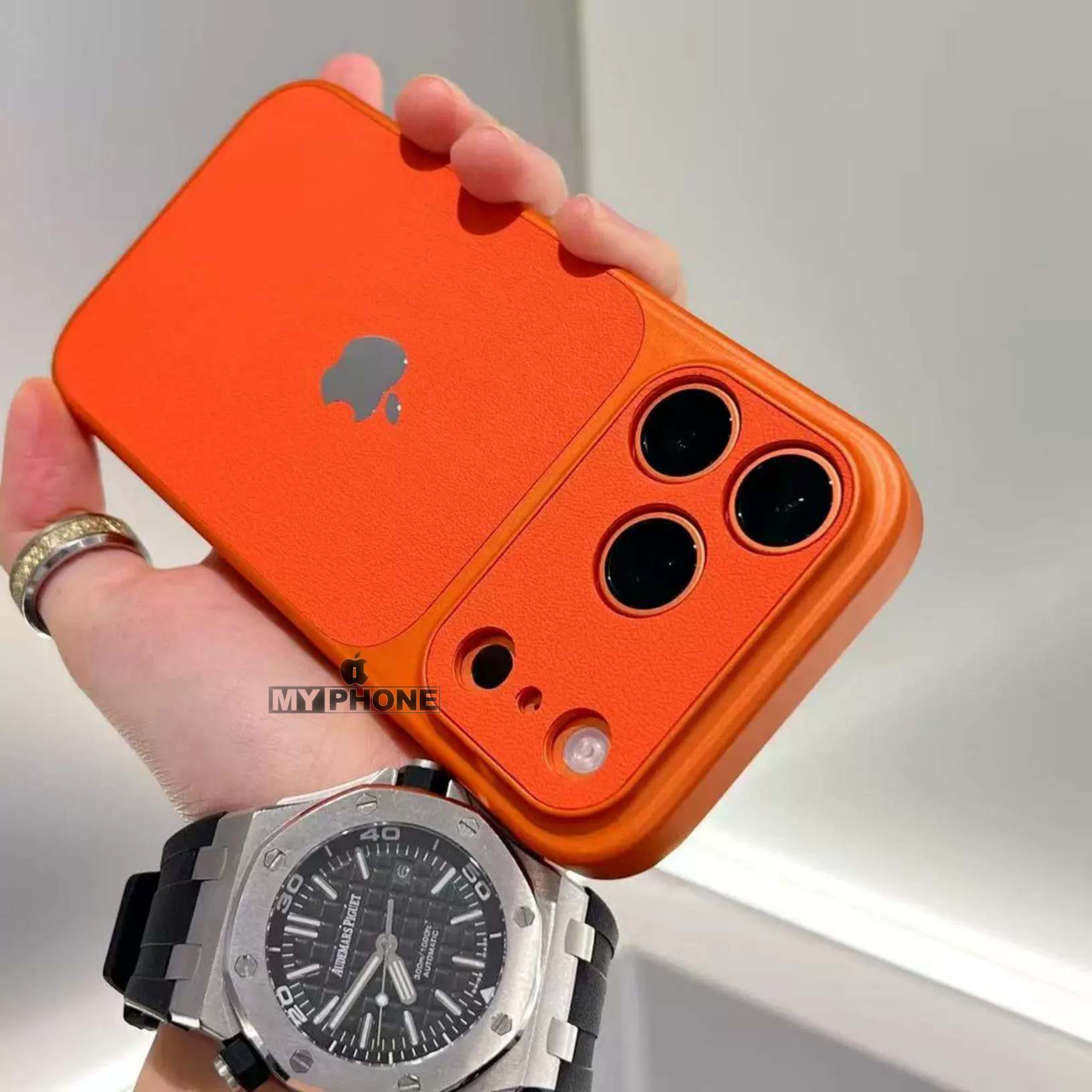 Premium Leather Finish Drop Protective iPhone Case_img_3