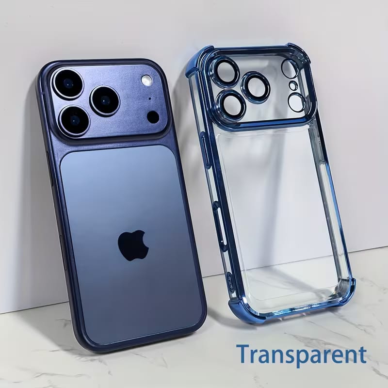 Transparent Glossy Chrome Frame Case with Built-in Camera Lens Glass_img_12