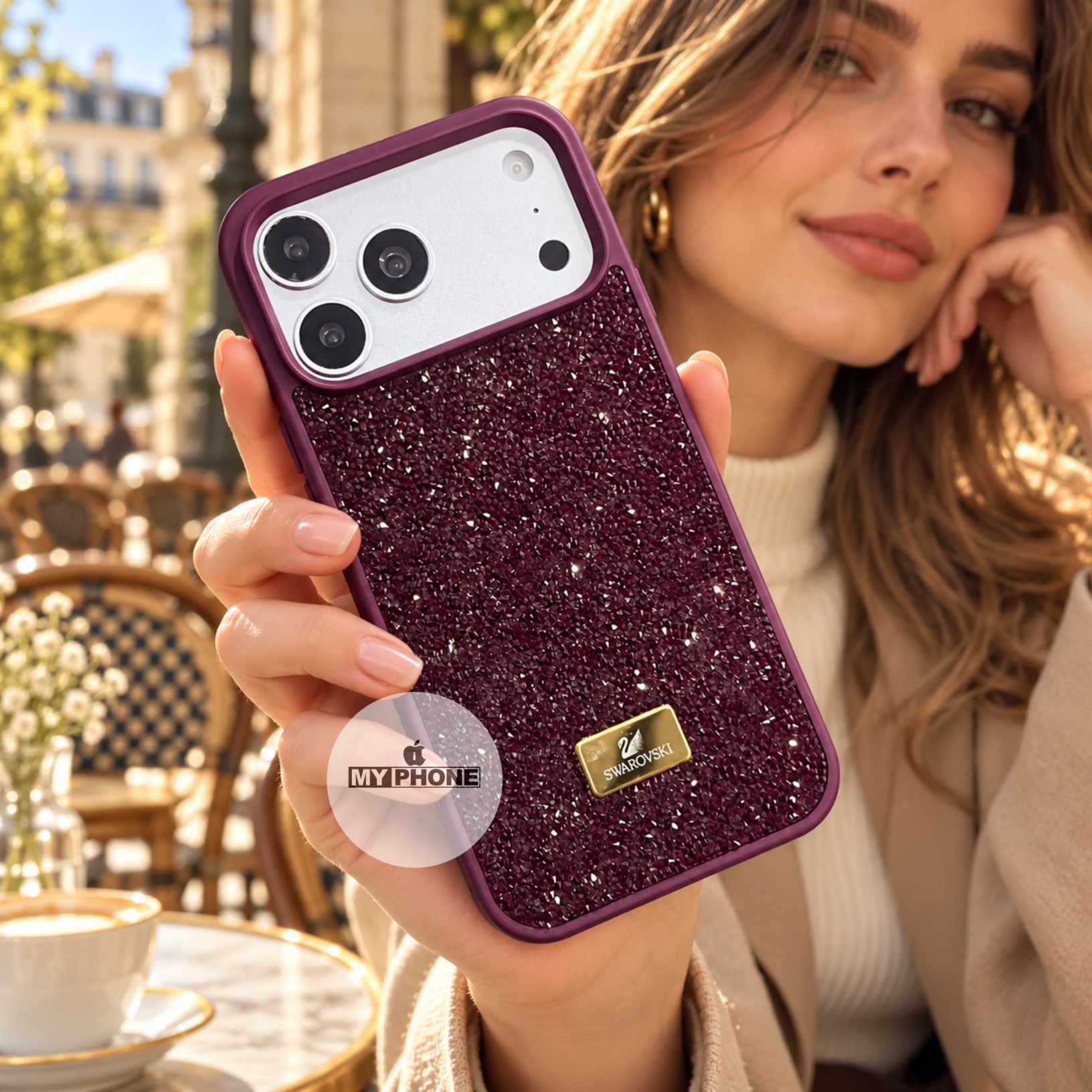 Shine in Style: Luxury Diamond Sparkle Black iPhone Cover