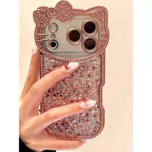 Luxury Hello Kitty Glitter Diamond Back Cover for iPhone 17 Pro/Max_img_5