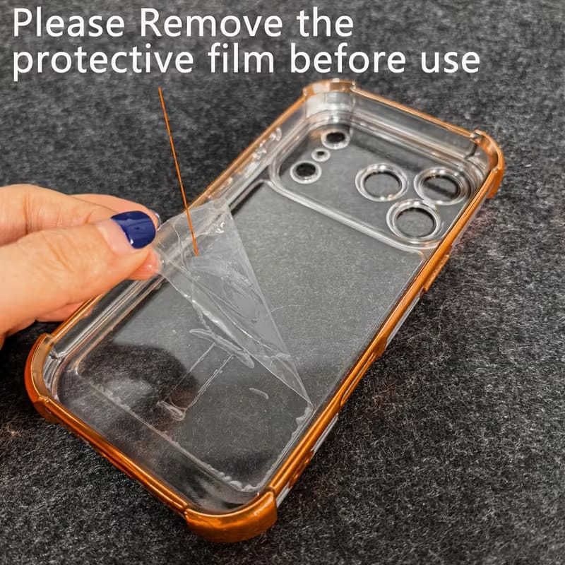 Transparent Glossy Chrome Frame Case with Built-in Camera Lens Glass_img_6
