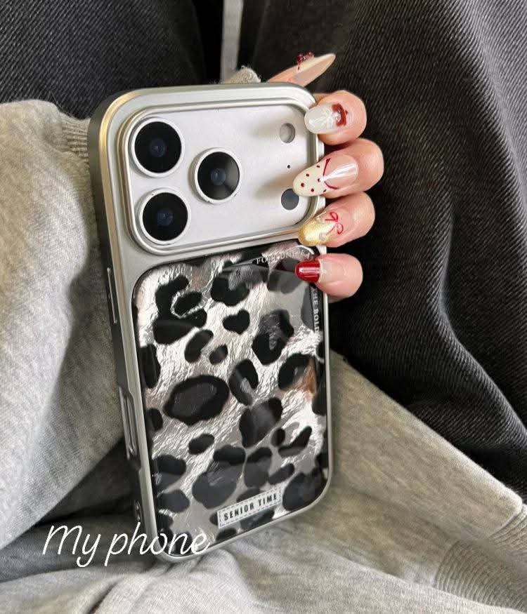 Elevate Your Style with Luxury Premium Leopard Print Silver Electroplated iPhone 17/18 Pro Max Cover