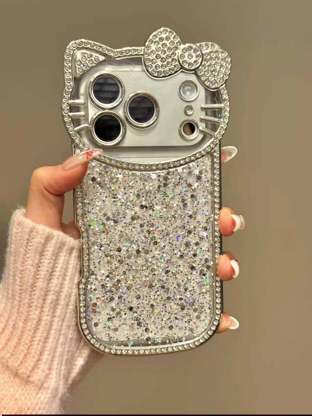 Luxury Hello Kitty Glitter Diamond Back Cover for iPhone 17 Pro/Max_img_2