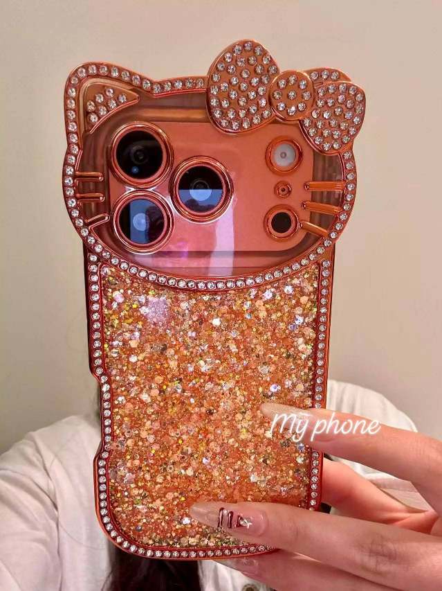 Luxury Hello Kitty Glitter Diamond Back Cover for iPhone 17 Pro/Max