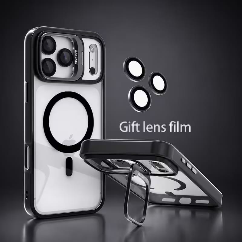 Luxury MagSafe Case for iPhone with Camera Bracket Kickstand & Free Lens Protector_img_1