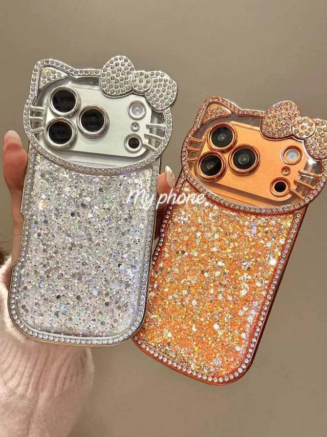 Luxury Hello Kitty Glitter Diamond Back Cover for iPhone 17 Pro/Max_img_4