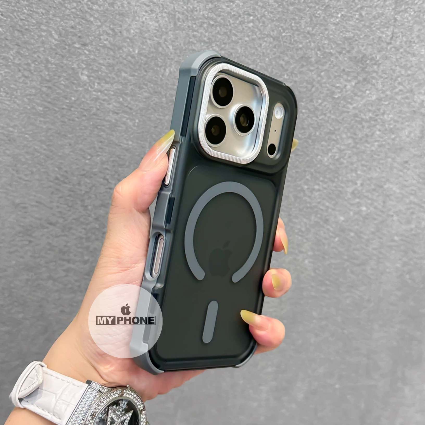 Heavy Duty Drop Protection Matte iPhone Case with Camera Slider & MagSafe_img_1