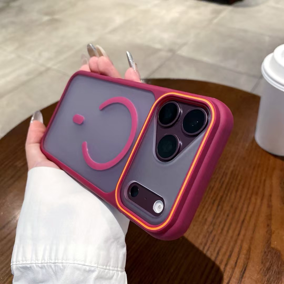 Triangular Camera Edge Matte MagSafe Anti-Shock cases