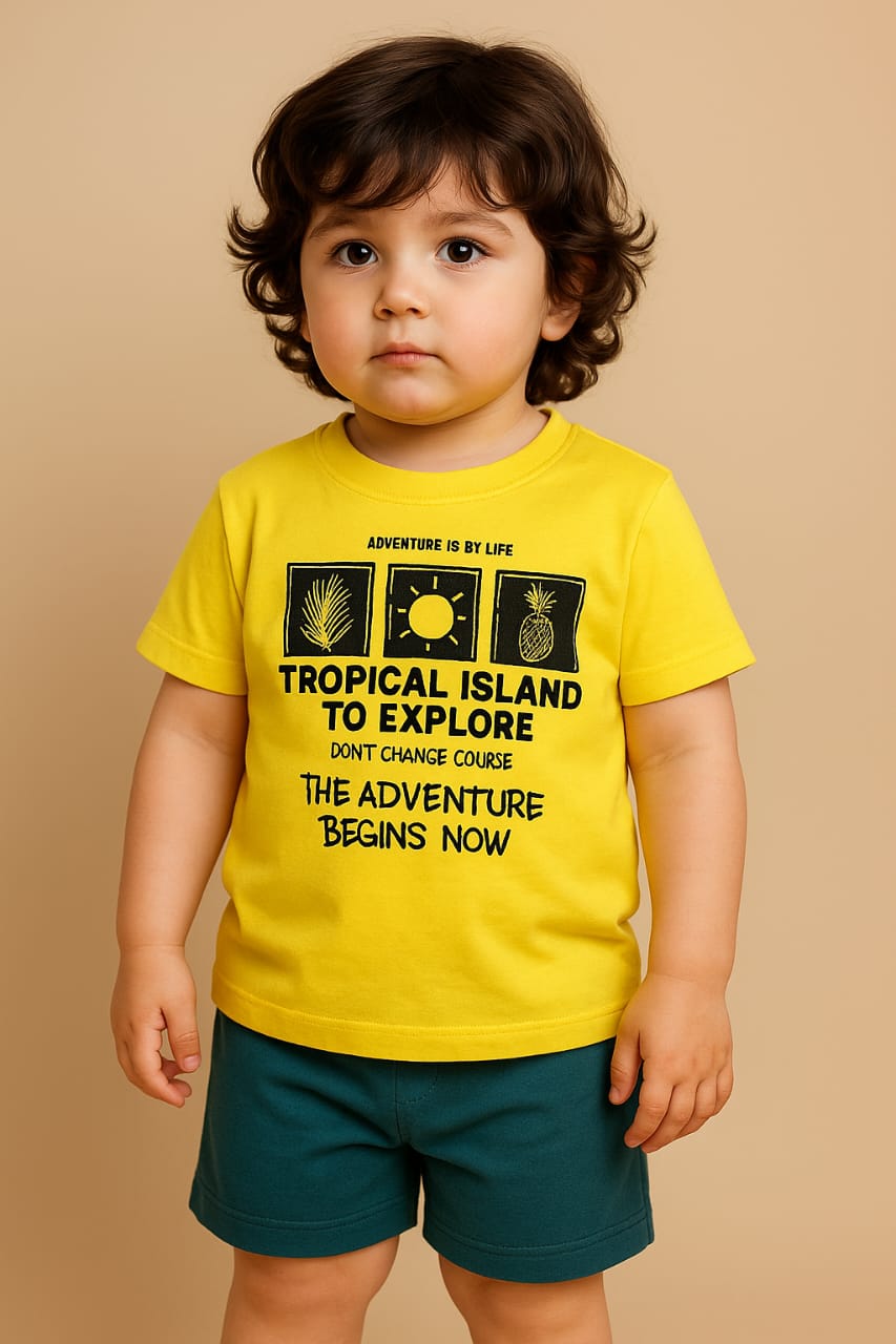 Exclusive Baby printed Tee and pant set (Exported)