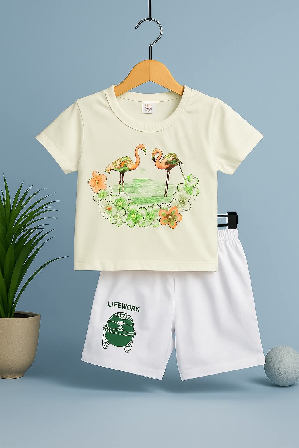 Exclusive Baby printed Tee and pant set (Exported)