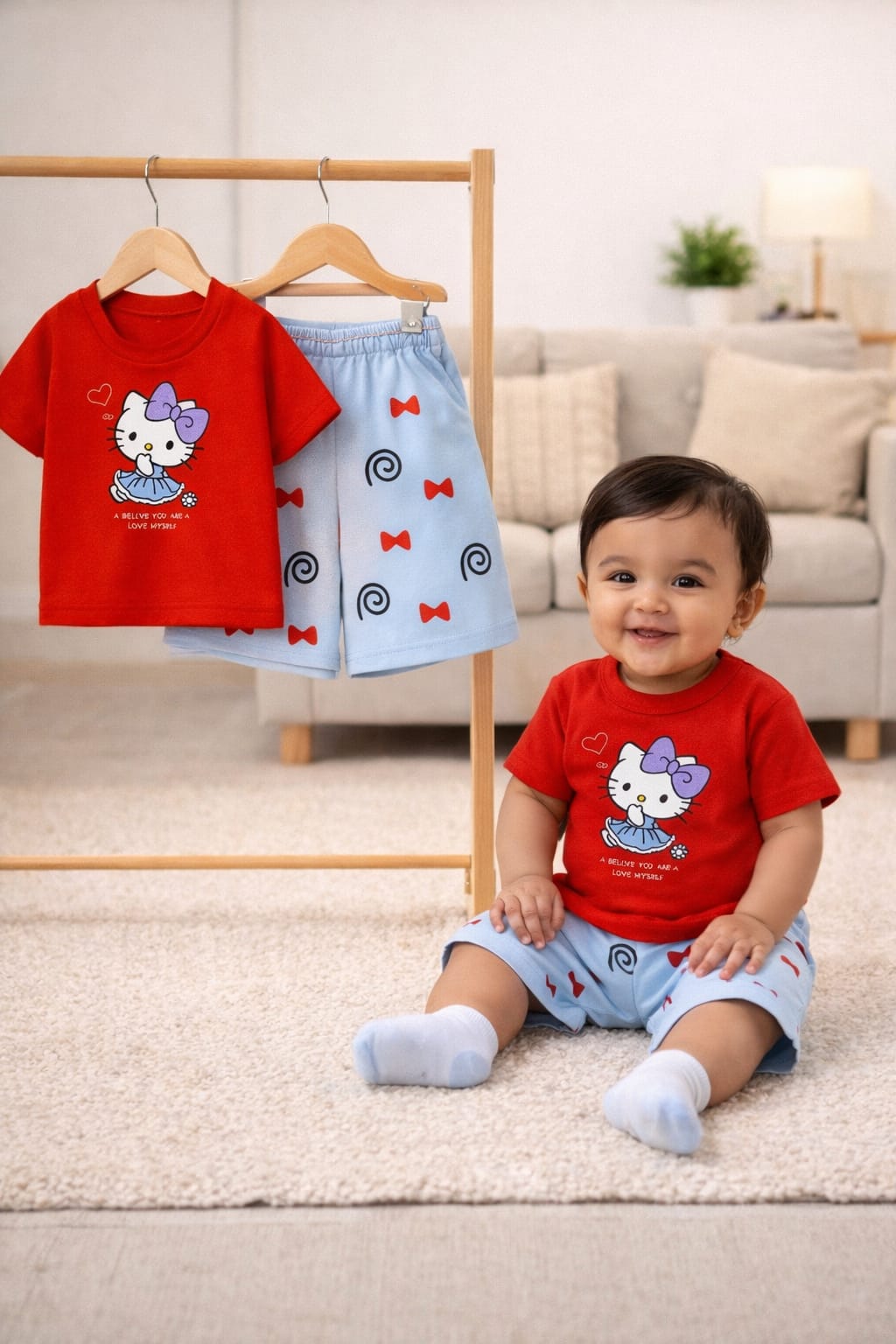 Exclusive Baby printed Tee and pant set